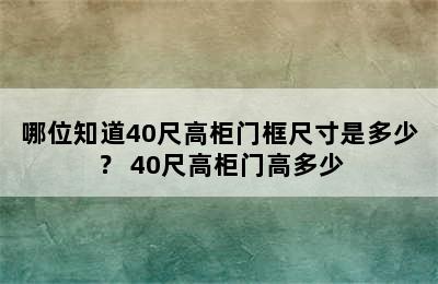 哪位知道40尺高柜门框尺寸是多少？ 40尺高柜门高多少